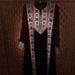 Manufactured,Red black & white, Thread patterns originated by Palestinian artist